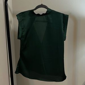 Low back dark green blouse